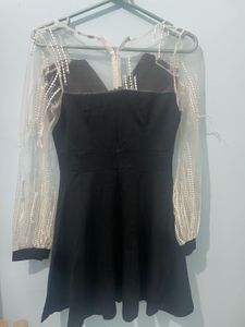 Black Dress With White Net