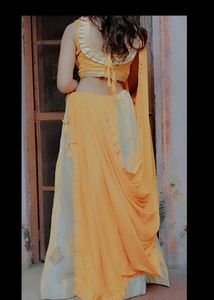 Yellow &amp; White Lehenga Choli