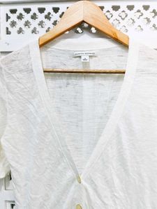 Imported White Button-Down Top A