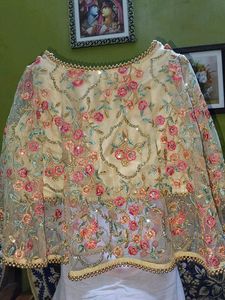 Floral Embroidered Cape Top