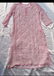 Pink Chikankari Kurta