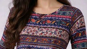 Pink Printed Ethnic Kurta