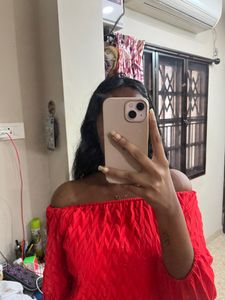 Orange Off Shoulder Top