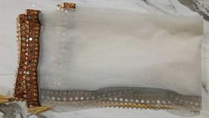 ✨ Elegant Mirror Work Net Dupatta with Tassels ✨