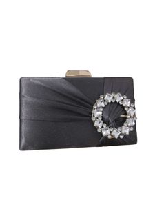Elegant Grey Clutch with embellished stones