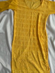 Yellow Paisley Embroidered Tunic