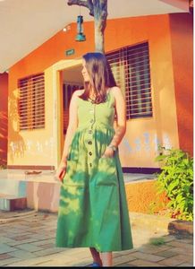 Olive Green A Line One piece