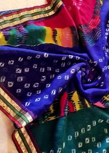 2 Combo Saree Embroidered Blue &amp; Gold Sare