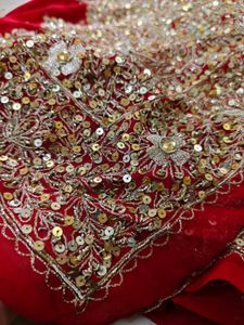 red ♥️ zardozi aari  vintage heavy work saree 😍