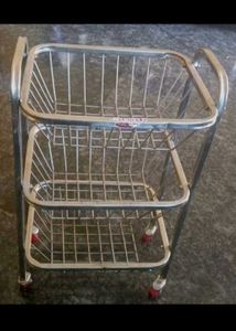 3 layer stainless steel vegetables basket with tro