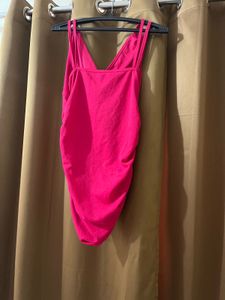 Hot Pink Ruched Mini Dress