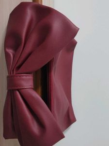 Cherry Red Handbag With Bow