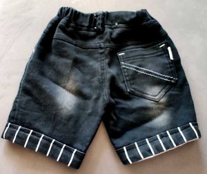 Kids Black Knee Length Denim  Stretchable 🖤