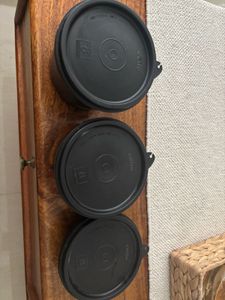 Set of Three Black Containers
