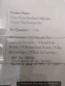 Parker Vector Calligraphy Pen Set