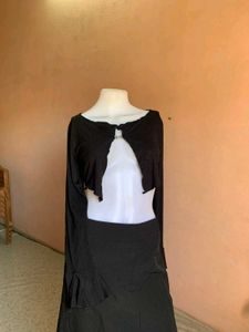 Black Cardigan &amp; Skirt Set