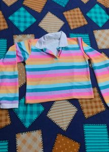 Striped Long Sleeve Crop Top