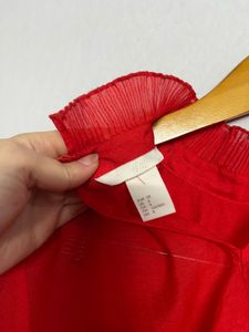 Red Bishop Sleeve Blouse