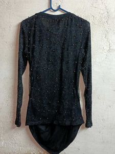 Partywear See-through Sparkly Top Black 🖤