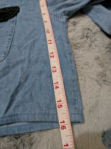 Y2K crossroads denim crop shirt