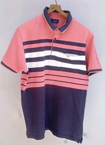 Men’s Striped Polo T-Shirt  Poly Cotton, XXL Size