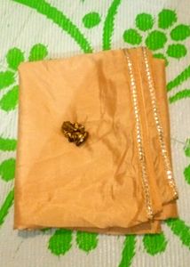Cream Satin Saree