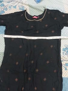 Black Straight Rayon Kurta