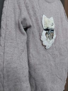 Cute Owl Embellished Sweater