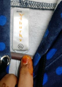 Blue Polka Dot Hoodie