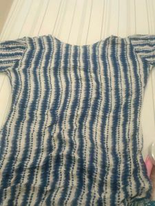 Blue &amp; White Tie-Dye Blouse