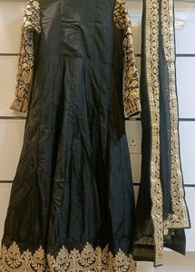 Beautiful Black Heavy Anarkali With Dupatta