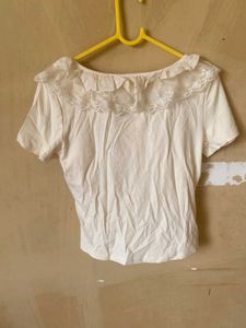 Cream Lace Insert Top