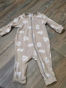 Cute Bear Print Baby Onesie