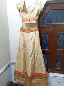 Golden Lehnga And Blouse For Sale