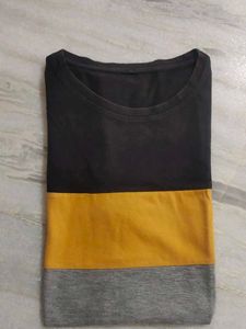 black Color Block T-Shirt
