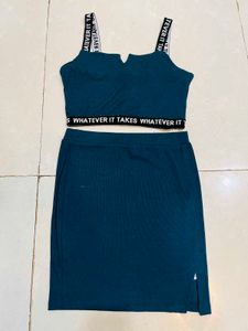 Women Shorts Skirt And Crop Top