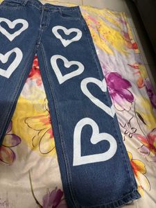 Heart Print Jeans