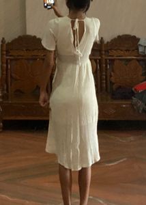 White Midi Sundress with Tie Back