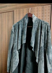 Gray Velvet Open Front Cardigan 🩶