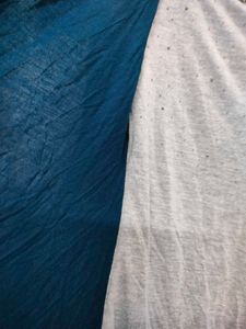 Grey &amp; Teal Embellished Top