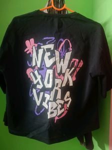 Black oversized Crop T-Shirt