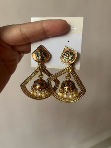 Golden Oxidised Jhumki Stylish Earrings
