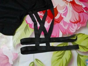 (1078)Black Harness Lingerie Set