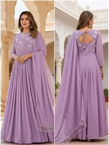 Lavender Anarkali Gown with Dupatta