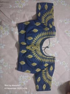 Embroidered Wedding Blue Blouse