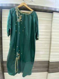 Emerald Green Embroidered Kurti