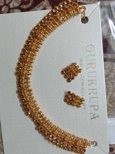 New Gold-toned Necklace &amp; Earring Set