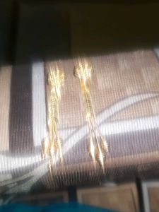 Long Gold Covering Earring
