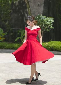 Pintrest Red Boat Neck Designer One Piece