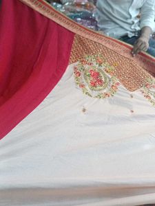 Red Embroidered Saree (Minor Issue)